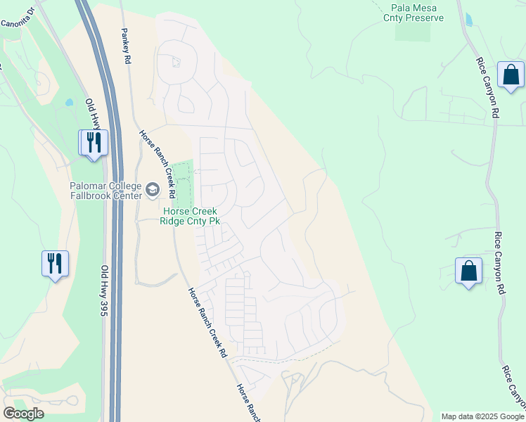 map of restaurants, bars, coffee shops, grocery stores, and more near 428 Calabrese Street in Fallbrook