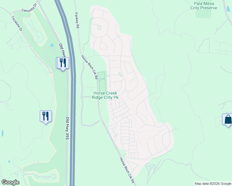map of restaurants, bars, coffee shops, grocery stores, and more near 35486 Asturian Way in Fallbrook