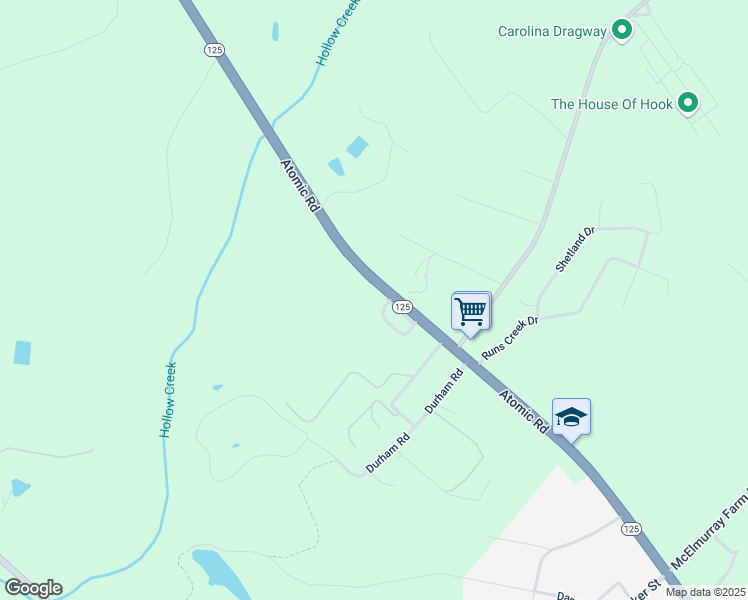 map of restaurants, bars, coffee shops, grocery stores, and more near 18034 Atomic Road in Aiken