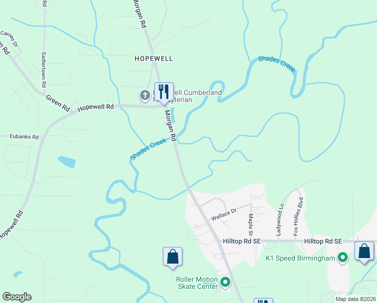 map of restaurants, bars, coffee shops, grocery stores, and more near 2241 Morgan Road in Bessemer