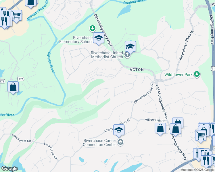 map of restaurants, bars, coffee shops, grocery stores, and more near 853 Tulip Poplar Drive in Birmingham