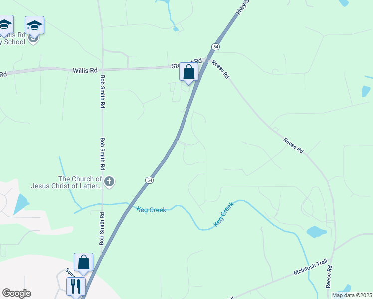 map of restaurants, bars, coffee shops, grocery stores, and more near 8 Foothills Trail in Sharpsburg