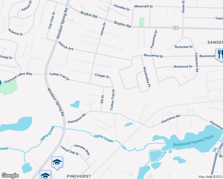 map of restaurants, bars, coffee shops, grocery stores, and more near 3904 Elk Drive in Hephzibah