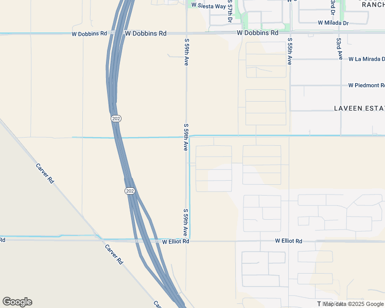 map of restaurants, bars, coffee shops, grocery stores, and more near 10050-10782 South 59th Avenue in Phoenix