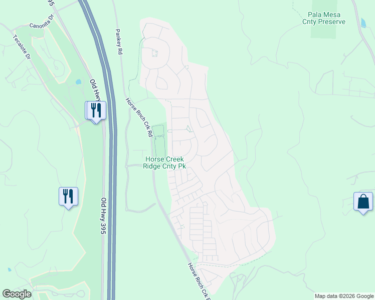 map of restaurants, bars, coffee shops, grocery stores, and more near 35486 Asturian Way in Fallbrook