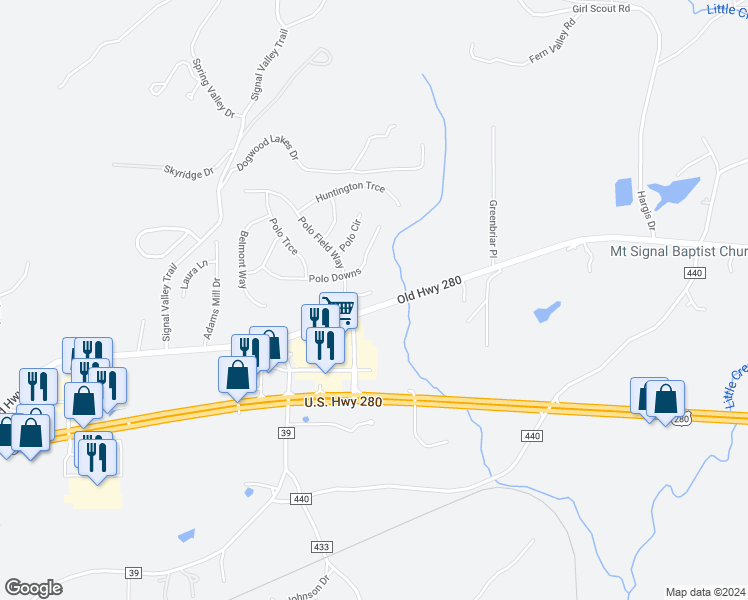 map of restaurants, bars, coffee shops, grocery stores, and more near 316 Polo Court in Chelsea