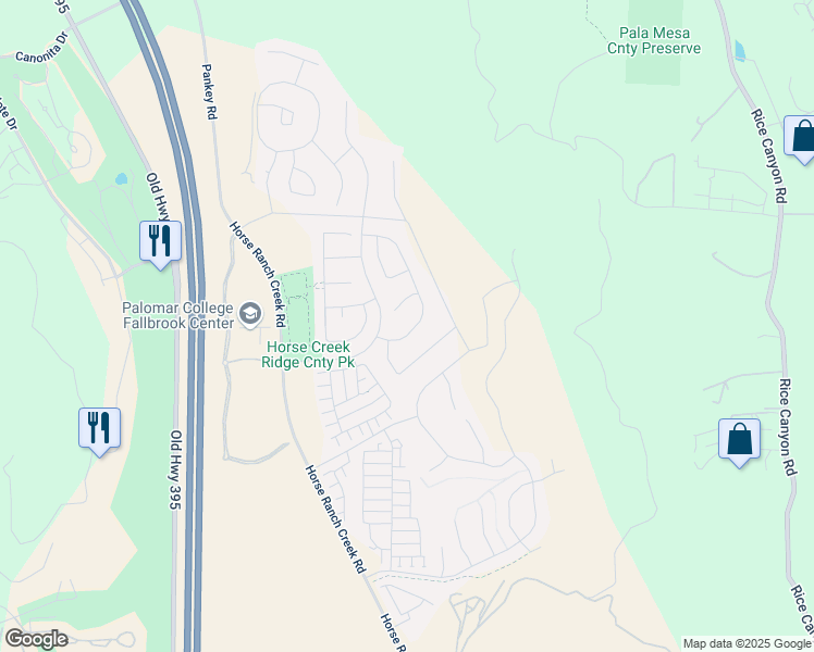 map of restaurants, bars, coffee shops, grocery stores, and more near 428 Calabrese Street in Fallbrook