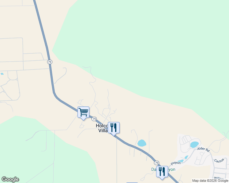 map of restaurants, bars, coffee shops, grocery stores, and more near 35335 Peralta Drive in Warner Springs
