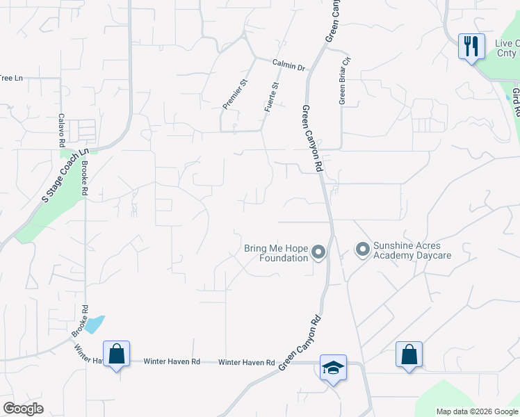map of restaurants, bars, coffee shops, grocery stores, and more near 2060 Fuerte Street in Fallbrook