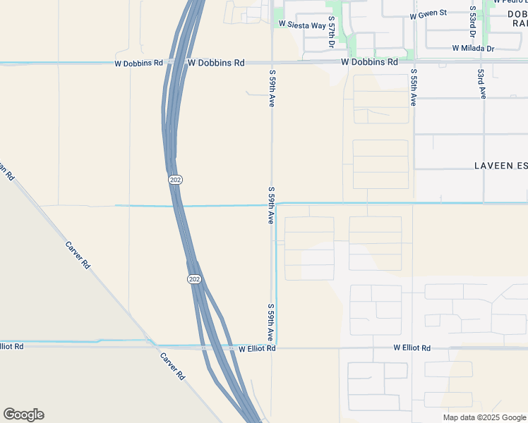 map of restaurants, bars, coffee shops, grocery stores, and more near 10050 South 59th Avenue in Phoenix