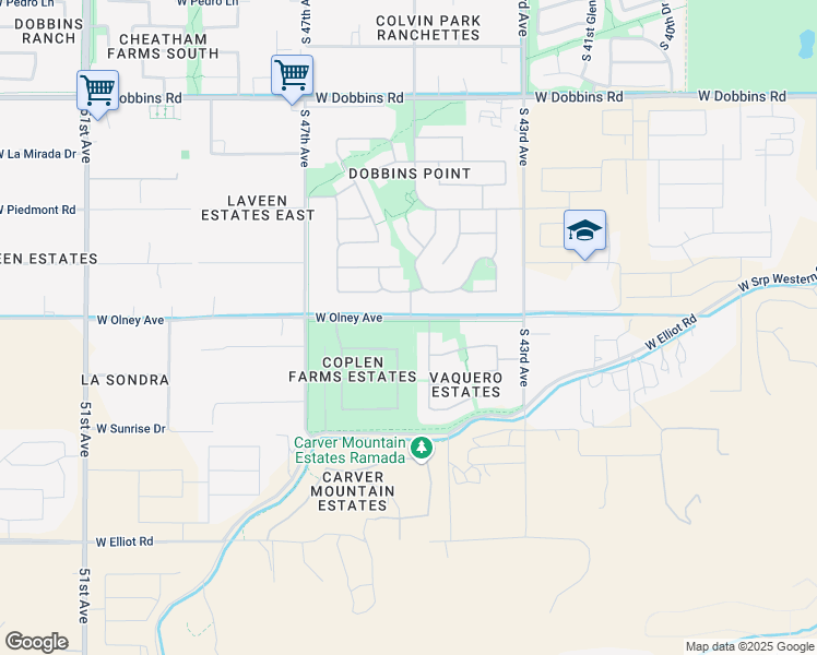 map of restaurants, bars, coffee shops, grocery stores, and more near 4503 W Olney Ave in Phoenix