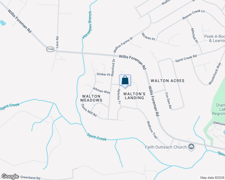 map of restaurants, bars, coffee shops, grocery stores, and more near 2036 Bassford Drive in Hephzibah