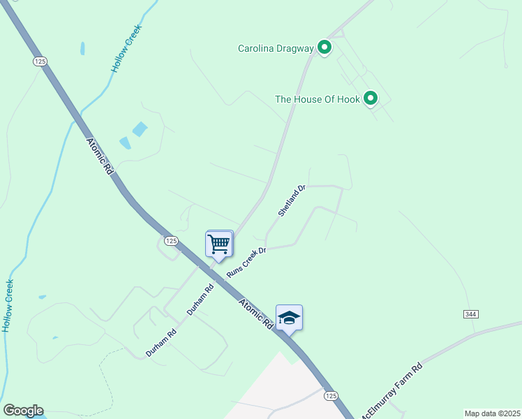 map of restaurants, bars, coffee shops, grocery stores, and more near 160 Dragstrip Road in Aiken