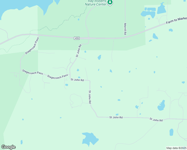 map of restaurants, bars, coffee shops, grocery stores, and more near 12886 Saint John Road in Pilot Point