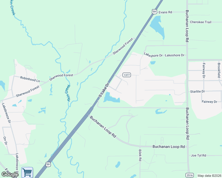 map of restaurants, bars, coffee shops, grocery stores, and more near 60 Sunset Place in Texarkana