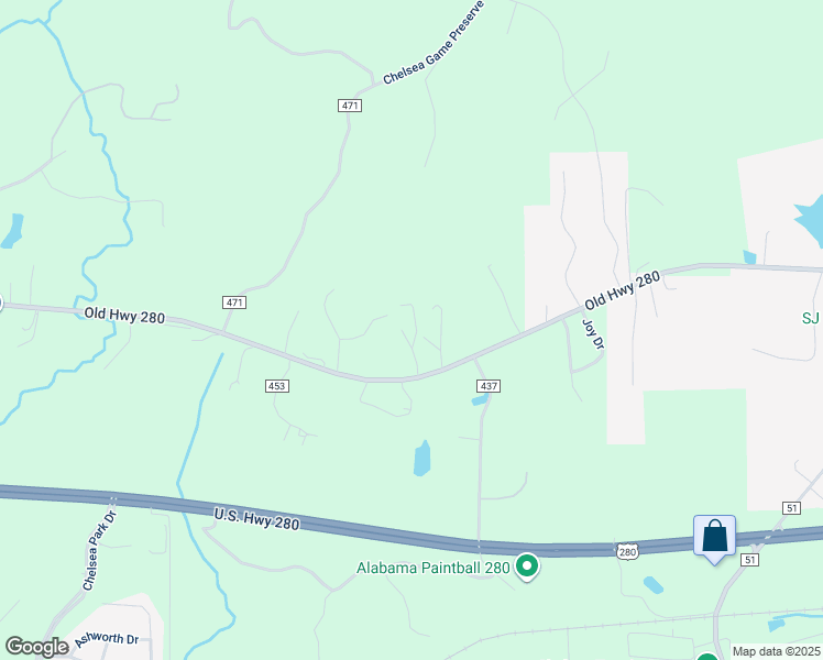 map of restaurants, bars, coffee shops, grocery stores, and more near 6508 Old Highway 280 in Sterrett