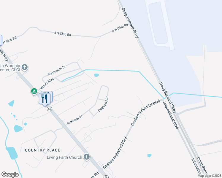 map of restaurants, bars, coffee shops, grocery stores, and more near 206 Dogwood Drive in Augusta