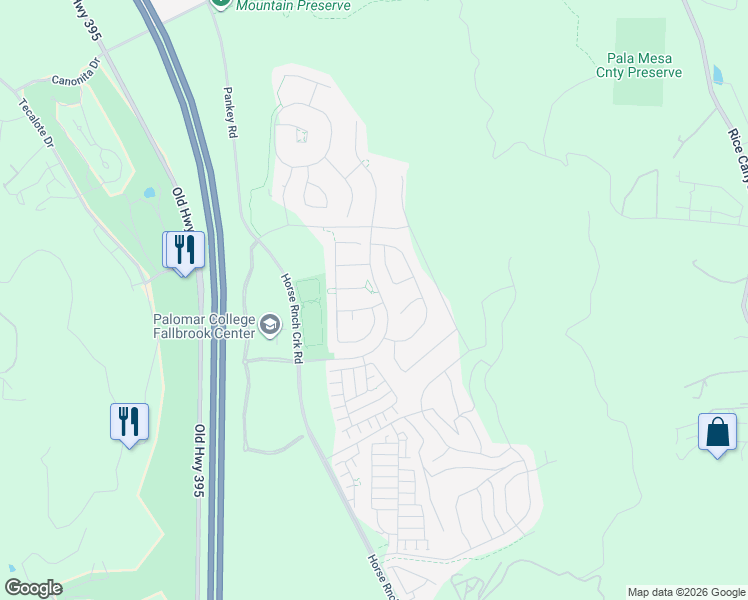 map of restaurants, bars, coffee shops, grocery stores, and more near 408 Galician Court in Fallbrook