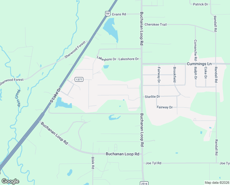 map of restaurants, bars, coffee shops, grocery stores, and more near 194 West Starlite Drive in Texarkana