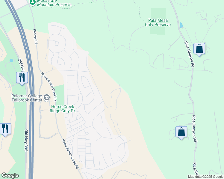 map of restaurants, bars, coffee shops, grocery stores, and more near 500-2 West Fallbrook Street in Fallbrook