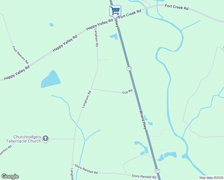 map of restaurants, bars, coffee shops, grocery stores, and more near 199 Guy Road in Thomson