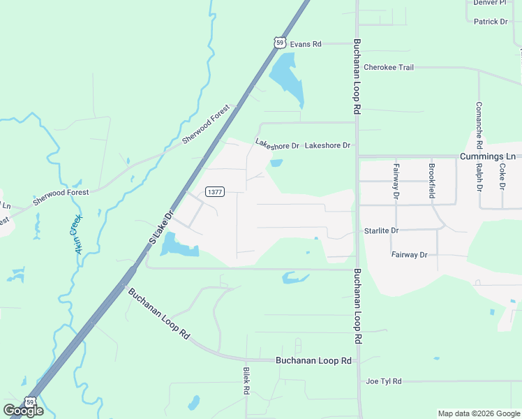 map of restaurants, bars, coffee shops, grocery stores, and more near 320 Patriot Way in Texarkana