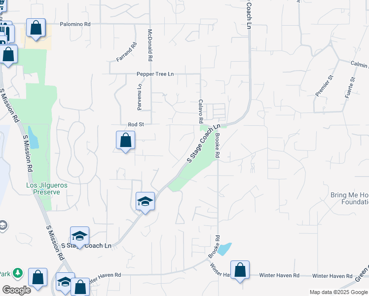 map of restaurants, bars, coffee shops, grocery stores, and more near 1795 Palomares Road in Fallbrook