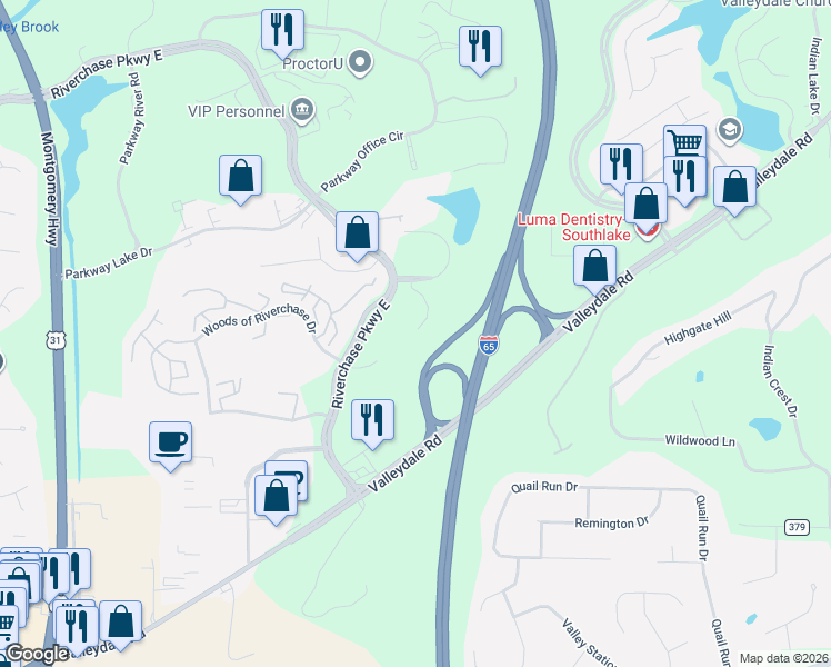 map of restaurants, bars, coffee shops, grocery stores, and more near in Birmingham