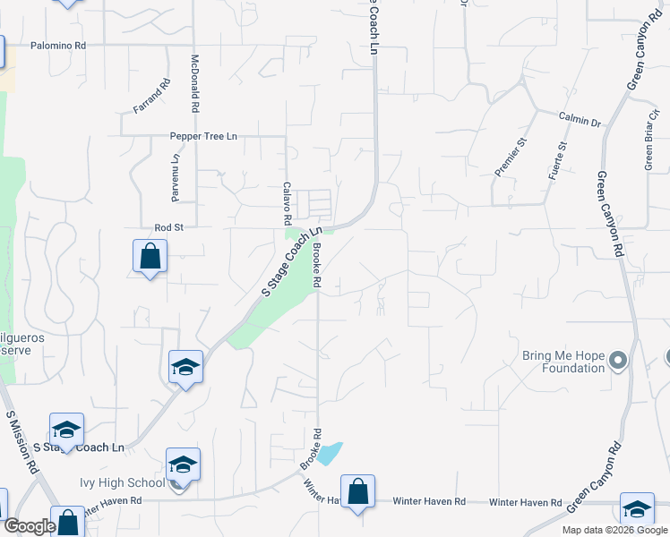 map of restaurants, bars, coffee shops, grocery stores, and more near Camino de Nog Way in Fallbrook