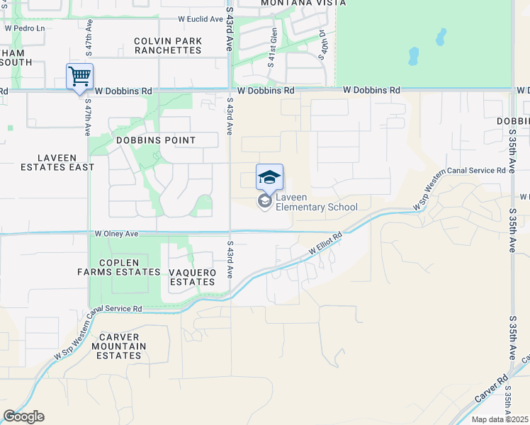 map of restaurants, bars, coffee shops, grocery stores, and more near 4141 West McNeil Street in Phoenix