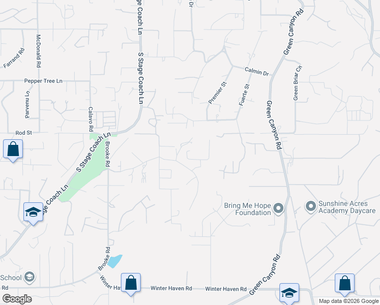map of restaurants, bars, coffee shops, grocery stores, and more near 1901 Avowood Court in Fallbrook