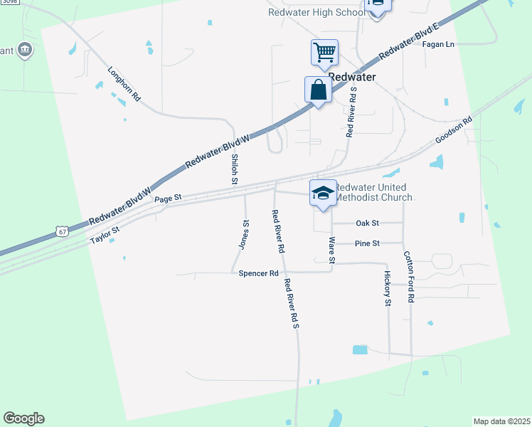 map of restaurants, bars, coffee shops, grocery stores, and more near 410 Red River Road South in Redwater