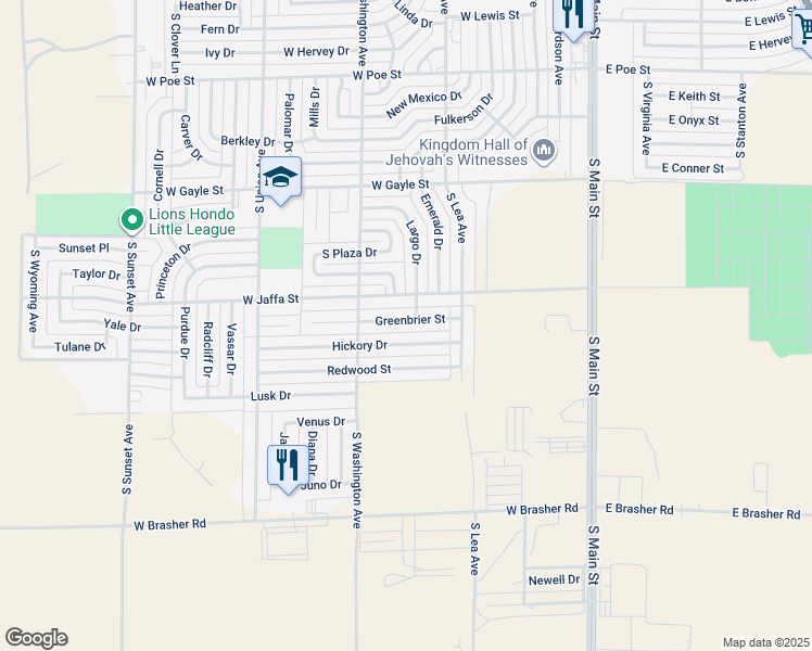map of restaurants, bars, coffee shops, grocery stores, and more near 602 Greenbrier Street in Roswell