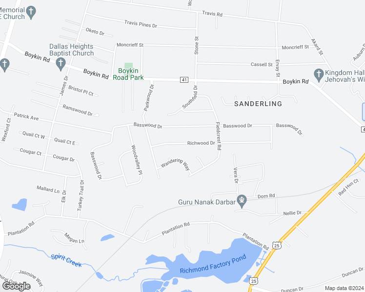 map of restaurants, bars, coffee shops, grocery stores, and more near 2382 Richwood Drive in Augusta
