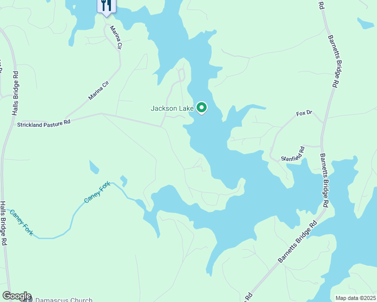 map of restaurants, bars, coffee shops, grocery stores, and more near 205 Strickland Pasture Road in Jackson