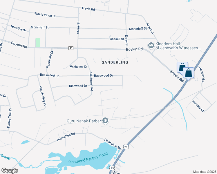 map of restaurants, bars, coffee shops, grocery stores, and more near 2342 Richwood Drive in Augusta