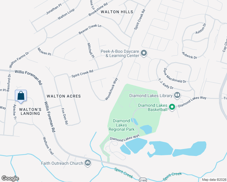 map of restaurants, bars, coffee shops, grocery stores, and more near 1923 Woodchuck Way in Hephzibah
