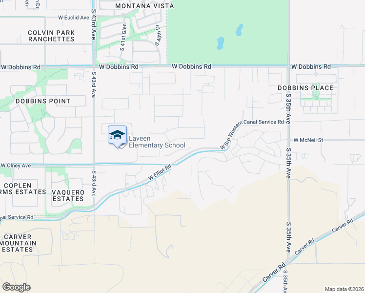 map of restaurants, bars, coffee shops, grocery stores, and more near 3916 West Summerside Road in Phoenix