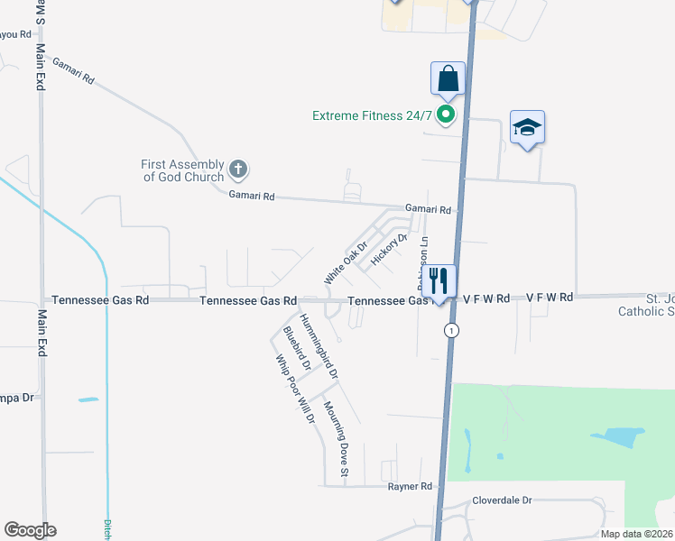 map of restaurants, bars, coffee shops, grocery stores, and more near 2274 White Oak Drive in Greenville