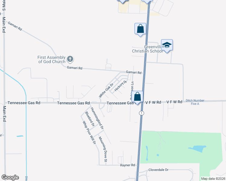 map of restaurants, bars, coffee shops, grocery stores, and more near 553 Ash Cove in Greenville