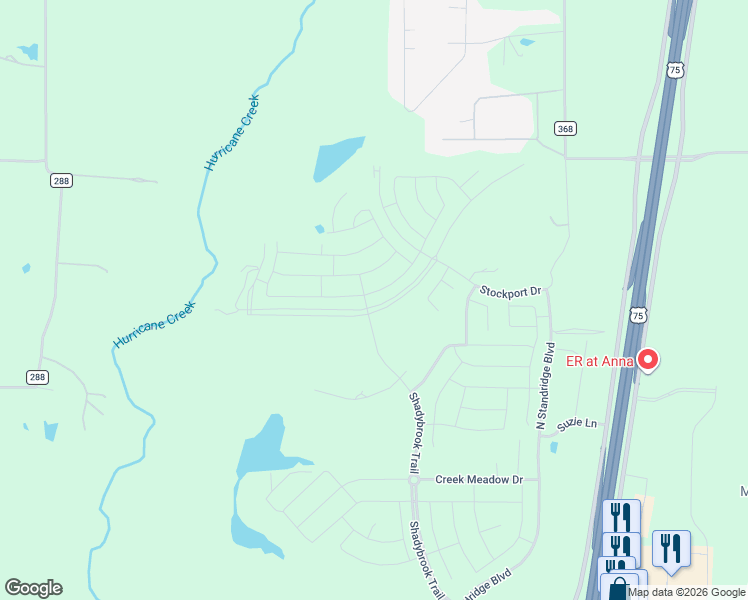 map of restaurants, bars, coffee shops, grocery stores, and more near in Anna