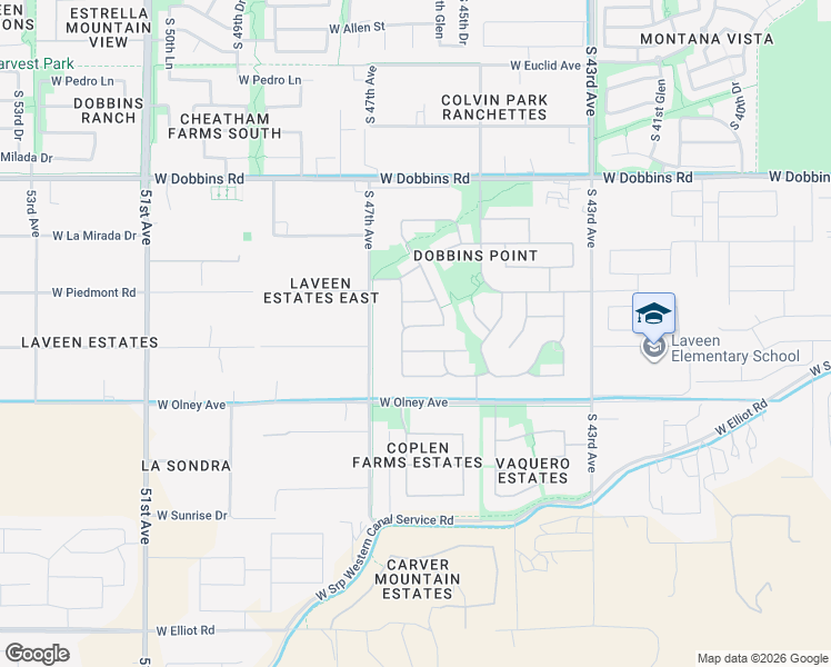 map of restaurants, bars, coffee shops, grocery stores, and more near 4510 West Corral Road in Phoenix
