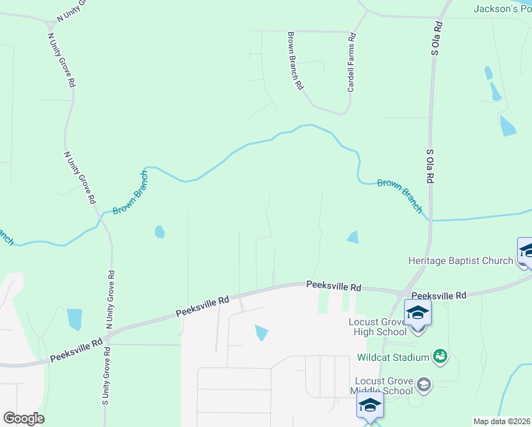 map of restaurants, bars, coffee shops, grocery stores, and more near 1347 Peeksville Road in Locust Grove