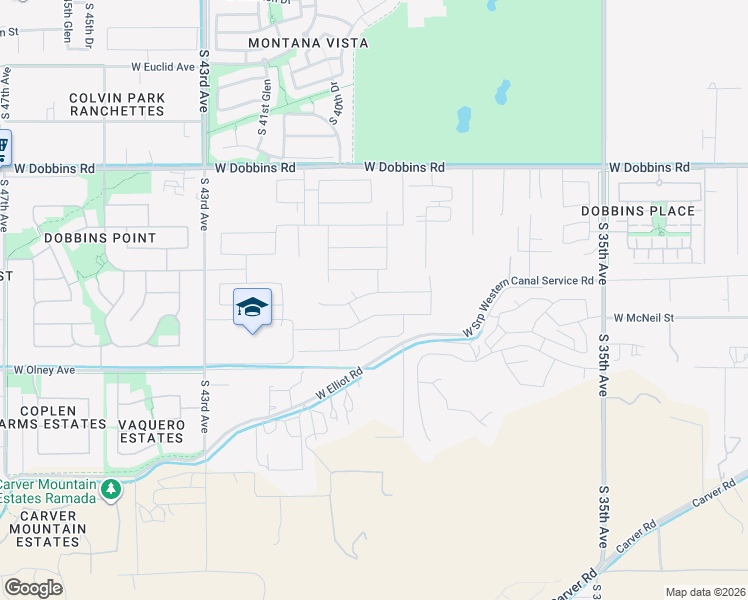 map of restaurants, bars, coffee shops, grocery stores, and more near 3923 West Buist Avenue in Phoenix
