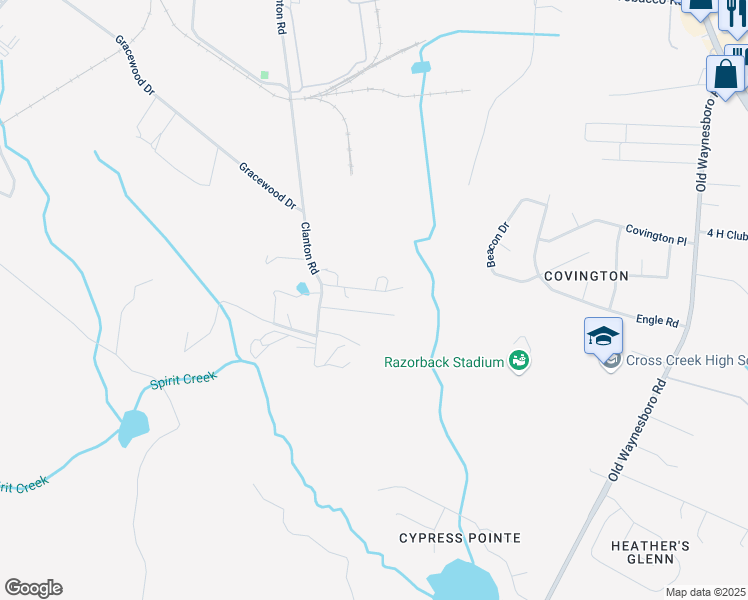 map of restaurants, bars, coffee shops, grocery stores, and more near 3808 Clanton Road in Augusta