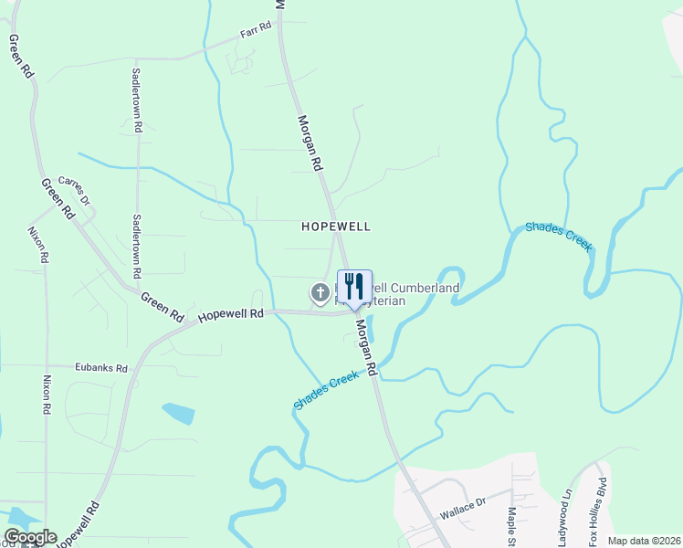 map of restaurants, bars, coffee shops, grocery stores, and more near 2129 Cumberland Road in Bessemer