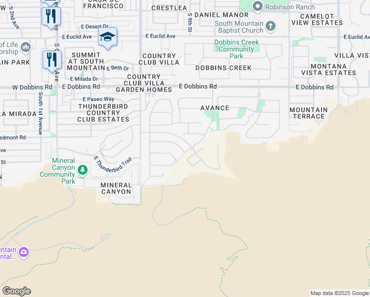 map of restaurants, bars, coffee shops, grocery stores, and more near 924 East Buist Avenue in Phoenix