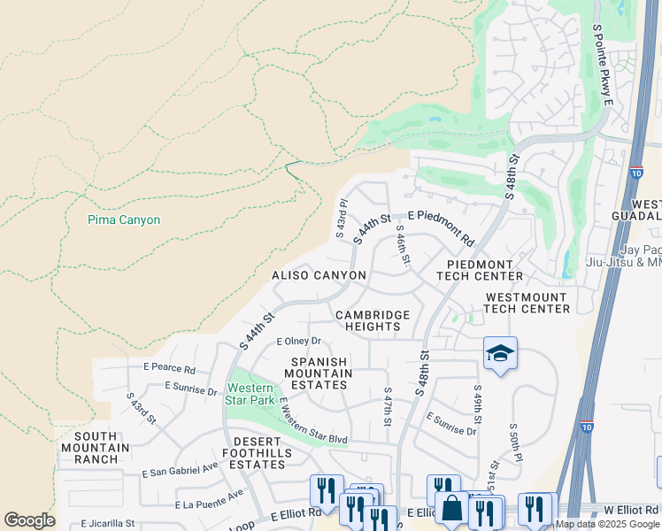 map of restaurants, bars, coffee shops, grocery stores, and more near 4346 East McNeil Street in Phoenix