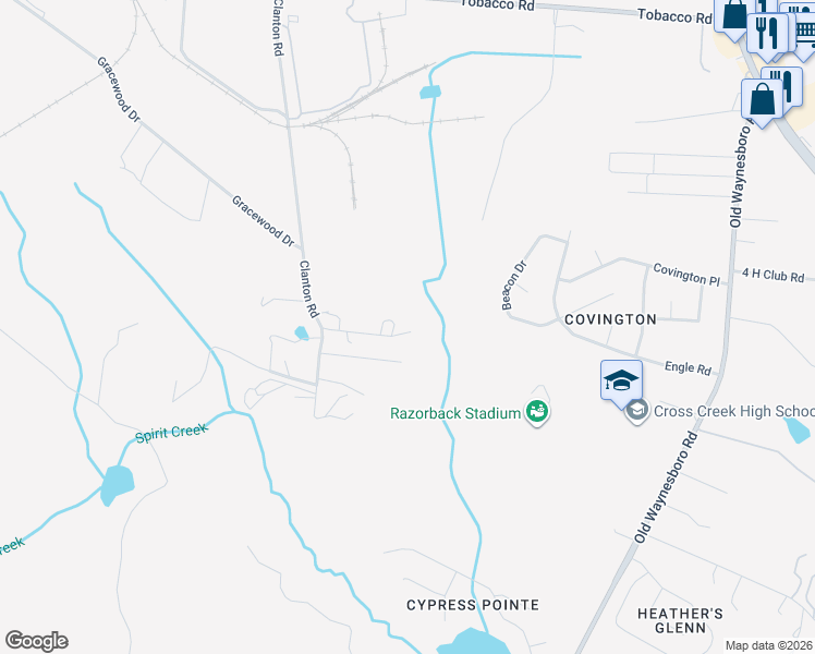 map of restaurants, bars, coffee shops, grocery stores, and more near in Augusta