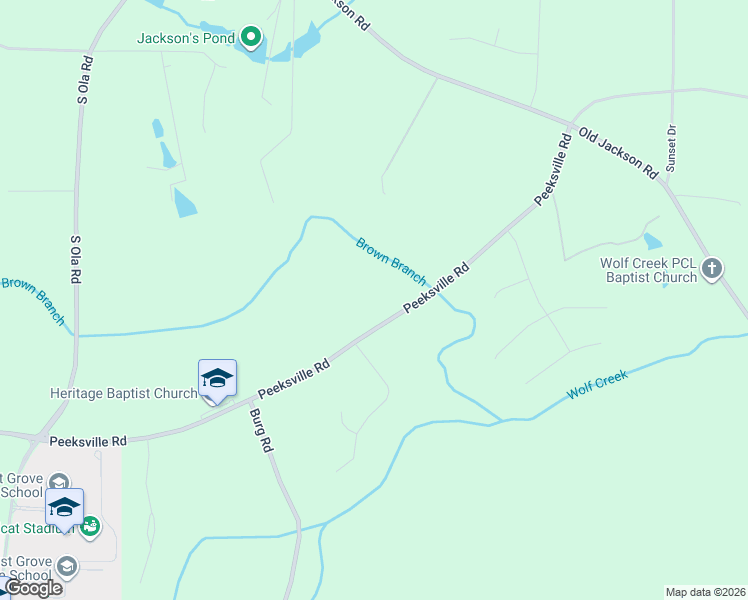 map of restaurants, bars, coffee shops, grocery stores, and more near 2130 Peeksville Road in Locust Grove